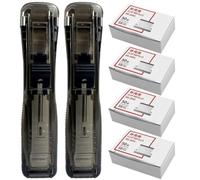 PACKOVE Agrafeuse de Bureau Portable Pince à Papier Réutilisable Noire | Plastique et Fer, Compacte et Facile à Transporter, pour Rapports et Devoirs, Rangement Simple