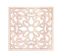 PACKOVE Applique Bois Sculpté Carré Non Peint Style Européen Décoratif pour Portes Meubles Chambre Décoration Murale