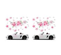 PACKOVE Autocollant Voiture Fleur De Cerisier Stickers Voiture Fleurs Rose Décalcomanie pour Porte Et Fenêtre Décor Extérieur Auto Amovible Cache-Rayures Lot De 2