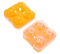 PACKOVE Boîte à Œufs en Plastique Orange 4 Compartiments Étanche et Antichoc, Plateau de Rangement Léger pour Réfrigérateur, la Cuisine et Pique-niques, Support Portable pour Œufs Frais