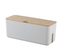PACKOVE Boîte de Gestion des Câbles Murale avec Grande Capacité Cache-câble Chargeur et Multiprises Organisateur de Bureau pour Câbles et Petits Objets Design Simple et Ventilation Blanc