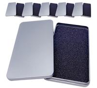 PACKOVE Boîte de Rangement en Fer-blanc 170x90x15 Mm Argentée, Coffret Multifonction pour 6 Protections D’écran en Verre Trempé, Étui Compact et Léger pour Organiser Accessoires et Coques