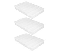 PACKOVE Boîte de Rangement Transparente 36 Compartiments Amovibles 3pcs Couvercle Structure Solide et Légère en Pp, pour Accessoires de Manucure et Petites Perles