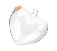 PACKOVE Bouteille à Vœux Décorative pour Petits Objets en Verre Transparent Support en Bois Design Suspendu Décoration Maison