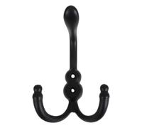 PACKOVE Crochets Métalliques Noirs en Alliage de Zinc, Triple Patère Murale Rétro Polyvalente pour Manteaux et Casquettes, Installation Facile pour Porte et Couloir