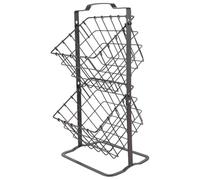 PACKOVE Étagère de Rangement à 2 Niveaux en Métal Style Nordique, Panier Multifonction pour Fruits, Snacks et Livres, Support Robuste Cuisine et Maison