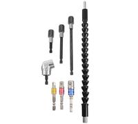 PACKOVE Kit de Rallonge Flexible pour Perceuse Électrique Rotation 360° en Acier Inoxydable et Plastique, Extension pour Atteindre les Zones Difficiles sur Meubles et Ordinateurs