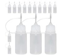 PACKOVE Lot de 15 Flacons Compte-gouttes Vides en Plastique Blanc 30 Ml Embout Aiguille de Précision et Joint Étanche pour Projets DIY et Réparations Maison