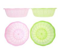 PACKOVE Lot de 4 Paniers à Légumes en Plastique Pp Cuisine, Passoires Multifonctions Design Ajouré pour Lavage et Stockage Riz et Légumes Couleur Aléatoire