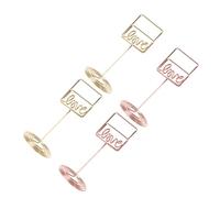 PACKOVE Lot de 4 Porte-papiers en Métal de Cœur Élégants et Stables, Supports de Photos et Notes pour Décoration de Table Shower et Mariage Couleur Aléatoire