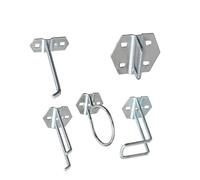 PACKOVE Lot de 5 Set de Set de Crochets Suspendre en Fer Argenté pour Panneau Perforé, Supports Incurvés U pour Organiser Outils Électriques et Pinces Atelier