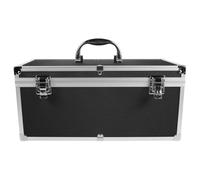 PACKOVE Malette en Alliage D'aluminium Noire pour Microphones à Condensateur et Outils avec Loquets Métalliques Ergonomiques pour Organisation Professionnelle Lors D'événements