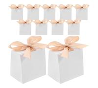 PACKOVE Mini Boîte à Surprises Blanche en Papier avec Ruban, Emballage D'anniversaire Élégant pour Événements Spéciaux, Coffret Présent Souvenir Mariage, Lot de 50 Sets de Sets