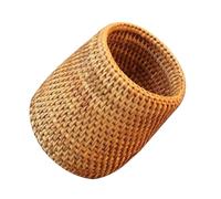 PACKOVE Panier à Thé en Rotin Fait Main, Style Créatif, Kaki | Rangement Multi-usage, Forme Cylindrique et Turriforme, Ne Se Déforme Pas, pour Anniversaire et Anniversaire