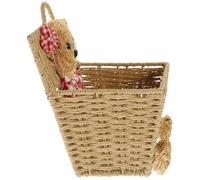 PACKOVE Panier de Rangement Mural Capacité de Stockage Motif Ours en Corde Tressée Fonction Suspendue et Style Naturel et Élégant Cuisine et Salon
