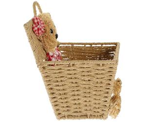 PACKOVE Panier de Rangement Mural Capacité de Stockage Motif Ours en Corde Tressée Fonction Suspendue et Style Naturel et Élégant Cuisine et Salon