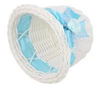 PACKOVE Petit Panier de Mariage en Rotin Imitation Bleu, Porte-bonbons | Panier de Fleurs de Fête, Léger et Robuste, Finition Soignée, Usage Polyvalent pour Mariage et Réception