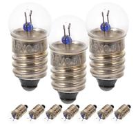 PACKOVE Petites Ampoules E10 et Accessoires de Laboratoire Scientifique Lot de 10 en Verre 2,5v 0,3a à Visser pour Expériences Électriques Scolaires
