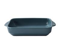PACKOVE Plat à Cake Rectangulaire Bleu avec Poignées Binaurales en Céramique Antiadhésif pour Four et Maison