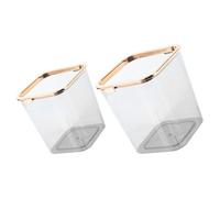 PACKOVE Poubelles ménagères 2pcs en PET avec anneau de pression, bac à litière pour voiture et bureau
