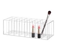 PACKOVE Présentoir à Rouge à Lèvres en Acrylique Grille Multi-Compartiments Organiseur de Maquillage pour Produits Cosmétiques Rangement pour Bureau et Salle de Bain