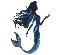 PACKOVE Sirène Design Élégant Décoration Murale en Fer Bleu Installation Facile, Décor Extérieur Artistique pour Intérieur et Pelouse pour Jardin et Patio