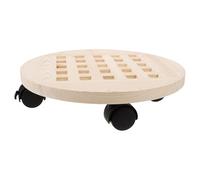 PACKOVE Support à Plantes et Mobilité Facile avec Base Épaissie Roulant en Bois Beige Plateau Vintage et Stylé pour Pots de Fleurs, pour Jardin et Maison