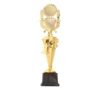 PACKOVE Trophée Champion 14 Pouces, Base Large Stable | PP Plastique, Quatre Piliers, Finition Or Vive, Usage Compétition, École, Football, Volley, Entretien Facile