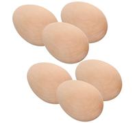 PACKOVE Œufs de Poule Faux en Bois Lot de 6 pour Nid de Poule, Outil Agricole pour Encourager la Ponte, Matériau Naturel et Solide, Usage de Poules