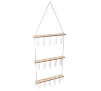 PACKOVE Vase Support Multi-Plantes avec Support en Bois Hydroponique Mural en Verre Design Vertical à 3 Niveaux pour Cuisines et Salles de Bain