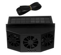PACKOVE Ventilateur D'extraction Solaire 1200mah pour Vitre de Voiture Triple Design Matériau Abs Noir, Ventilation pour Taxi et Automobile