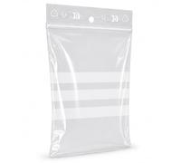 PACKY - Sachet Zip 3 Bandes Blanches 10x15 Cm - 500 Pièces - Ziplock Bag