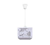 Paco Home Chambre Enfant Plafonnier Suspension Abat-Jour Tissu Arc-En-Ciel Étoile Lion Dinosaure Lune E27 Câble Textile, Type de lampe:Lampe à suspension - Type 4, Couleur:Beige