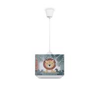 Paco Home Chambre Enfant Plafonnier Suspension Abat-Jour Tissu Arc-En-Ciel Étoile Lion Dinosaure Lune E27 Câble Textile, Type de lampe:Lampe à suspension - Type 2, Couleur:Vert