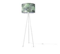 Paco Home Lampadaire Lampe Lecture Salon Trépied Déco Bureau Abat-Jour Rond Tissu Lampe Motif Floral Jungle E27 Pied
