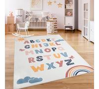 Paco Home Tapis Chambre Enfant Bebe Fille Garcon Antidérapant Arc-en-Ciel Coeur Pois, Dimension:240x340 cm, Couleur:Multicolore