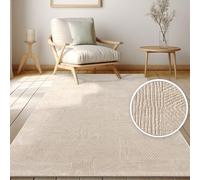 Tapis de salon géométrique - PACO HOME - Effet 3D - 80x150 cm - Taupe - Poils longs 9 mm - Polypropylène et polyester