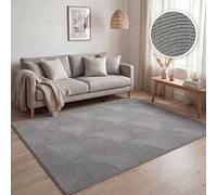 Paco Home Tapis de Salon à Poils Courts, Motifs géométriques Abstraits Modernes, Effet 3D, Design Arc-en-Ciel et Carreaux, Luxe Brillant Ton sur Ton, Couleur:Anthracite - Arc, Dimension:120x160 cm