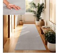 Paco Home Tapis De Salon Poils Ras Lavable Monochrome Style Moderne Argent Argent 60x100 cm