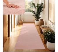 Paco Home Tapis De Salon Poils Ras Lavable Monochrome Style Moderne Rosa_Rose Rose 60x100 cm