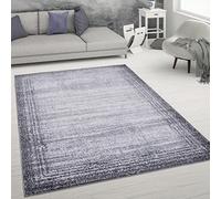 Paco Home Tapis De Salon Tapis De Salon Poils Ras Effet Usé Abstrait Tapis Vintage Style Moderne, Dimension:120x160 cm, Couleur:Gris