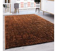 Paco Home Tapis De Salon Tissage Plat Moderne Uni Pastel Franges, Dimension:80x150 cm, Couleur:Cuivre