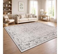 Paco Home Tapis De Salon Vintage Poil Court Style Boho Lavable Antiderapant Entretien Facile Design Retro Moderne, Couleur:Grey 3, Dimension:160x220 cm