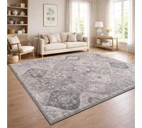 Paco Home Tapis De Salon Vintage Poil Court Style Boho Lavable Antiderapant Entretien Facile Design Retro Moderne, Couleur:Gray 1, Dimension:200x280 cm