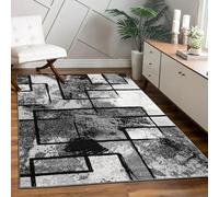 Paco Home Tapis Design Moderne Poils Ras Abstrait Peintures Effet Noir Gris Anthracite 160x230 cm