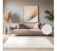 Paco Home Tapis D'Extérieur Résistant Aux Intempéries Balcon Salon Motif Skandi Boho Uni Beige Crème Crème 120x170 cm