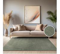 Paco Home Tapis D'Extérieur Résistant Aux Intempéries Balcon Salon Skandi Boho Arc-En-Ciel Gris Vert Vert 60x100 cm