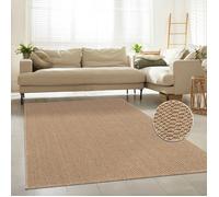 Paco Home Tapis D'Extérieur Résistant Aux Intempéries Balcon Salon Uni Boho Beige Beige 120x160 cm
