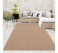 Paco Home Tapis d'intérieur et d'extérieur pour Salon, Balcon, Cuisine et Couloir - Look Naturel en Jute, uni, Robuste, résistant aux intempéries, Dimension:200x280 cm
