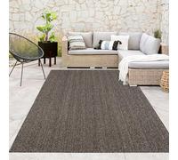 Paco Home Tapis d'intérieur et d'extérieur pour Salon, Balcon, Cuisine et Couloir - Look Naturel en Jute, uni, Robuste, résistant aux intempéries, Dimension:120x160 cm